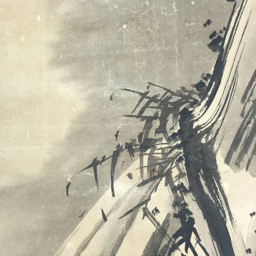 【真作】曽我徳輝/滝図/山水図/掛軸/名家伝来/AB-887