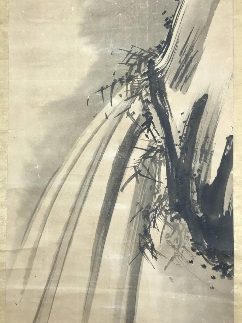 【真作】曽我徳輝/滝図/山水図/掛軸/名家伝来/AB-887