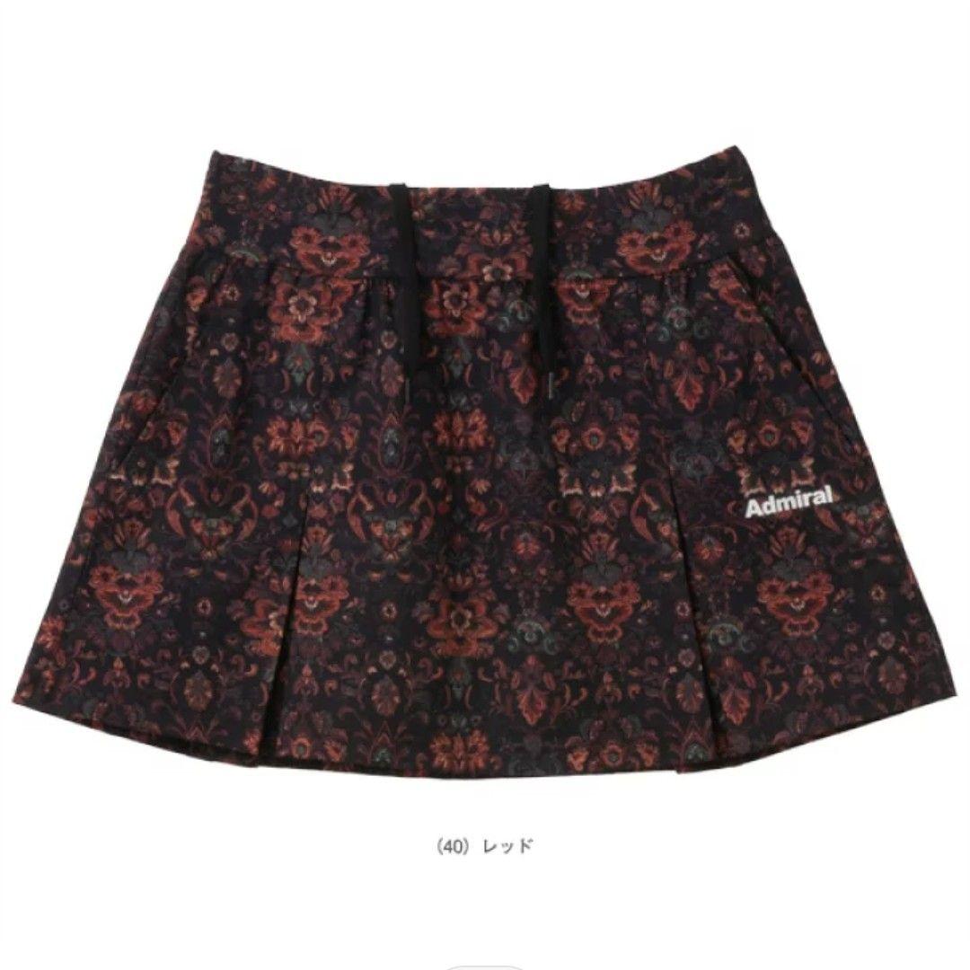 新品 　アドミラルフラワーパターン スカート M レッド