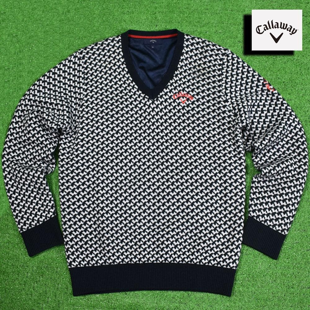 Callaway/キャロウェイ 防風Ｖネックセーター【ネイビー/LL】美品！
