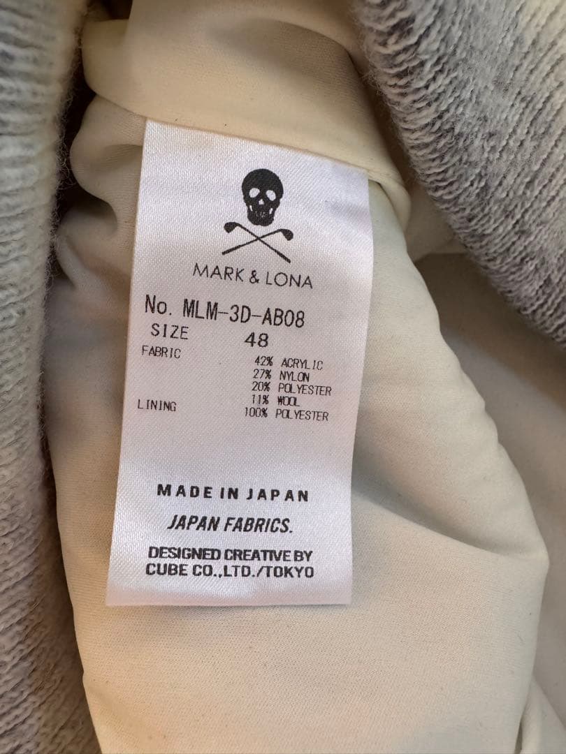 マークアンドロナ MARK&LONA ハーフジップ防風裏地ニットキムタク着用