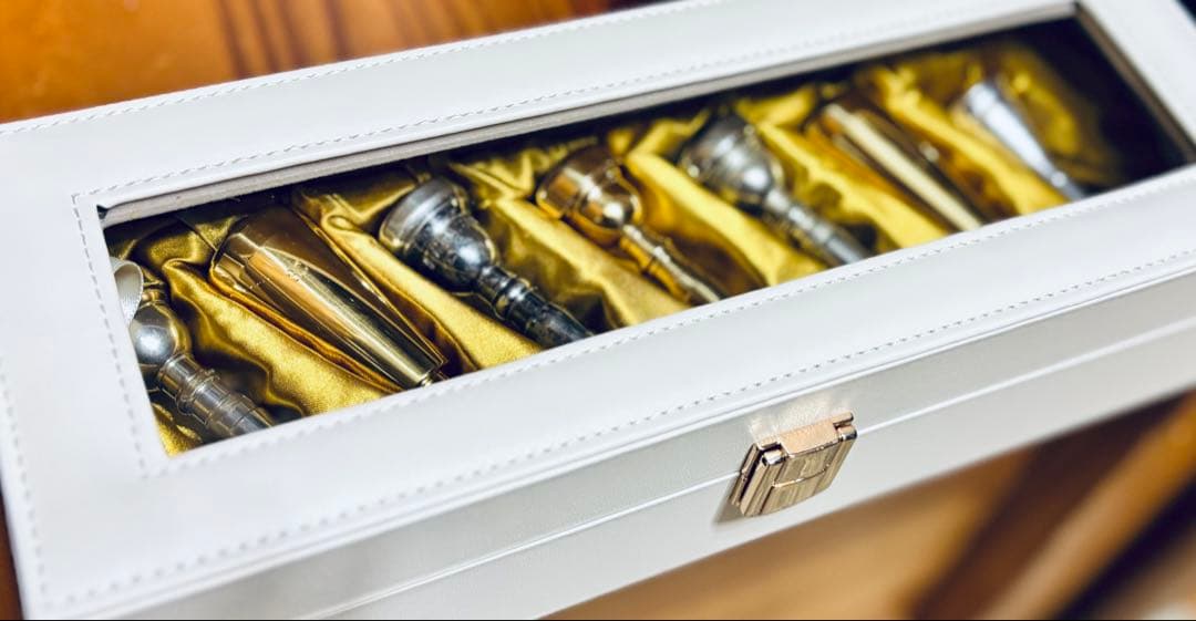 【新品】トランペット&ホルンマウスピース収納ボックスケース（保管用）