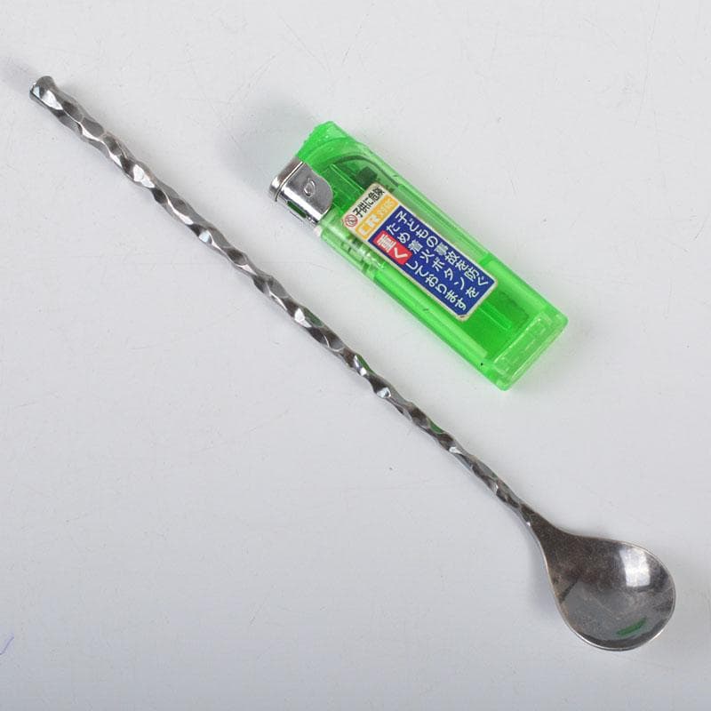 鶴岡鉦次郎　銀製　SILVER刻印　鎚目　匙　約36g　共箱　M　R4329