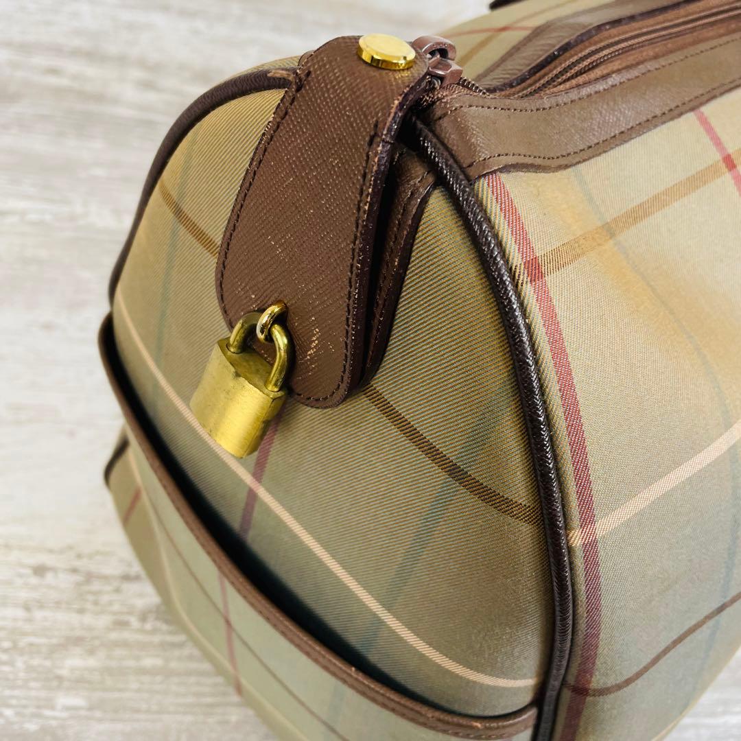Burberrys バーバリー ボストンバッグ チェックビンテージ 南京鍵付き