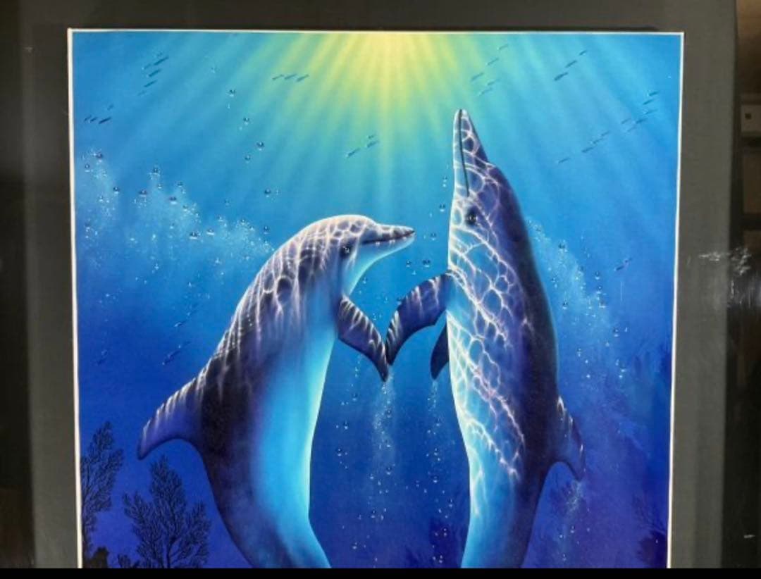 ラッセン版画エンブレイシング・ザ・ライト　ミクストメディア　手色彩　サイン　大型