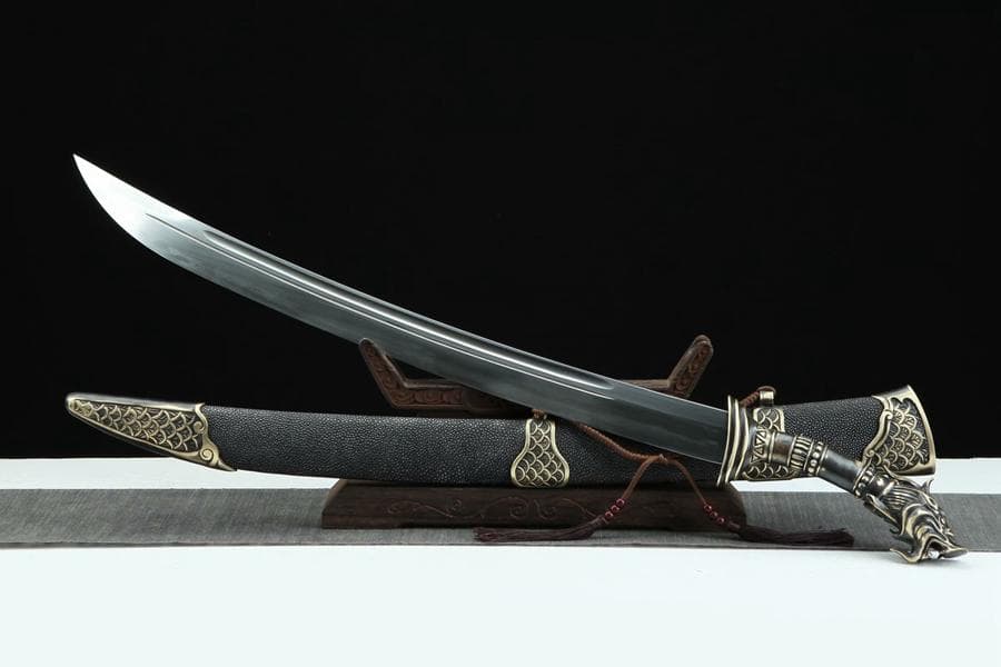 サメの皮の海竜刀 模造刀 居合刀 武士道 武具 漢剣 唐刀 龍泉剣 手鍛造打