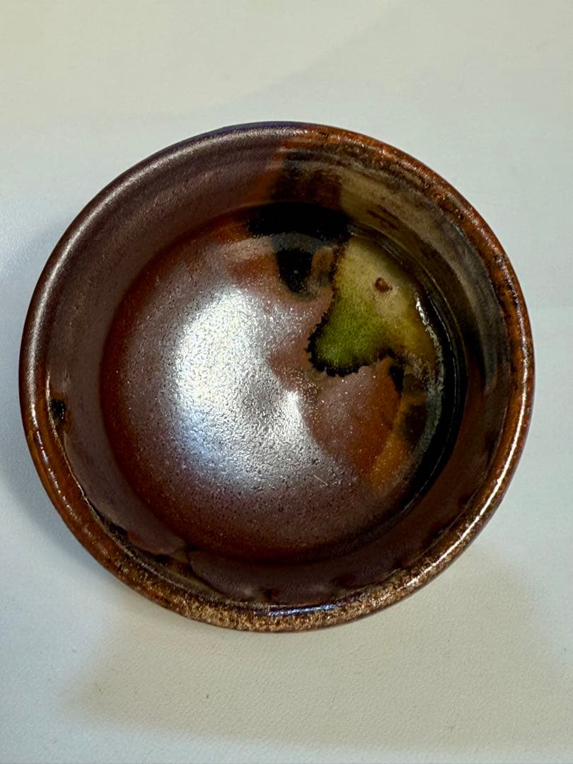 河本五郎　灰釉ぐい呑　共箱、共布、栞