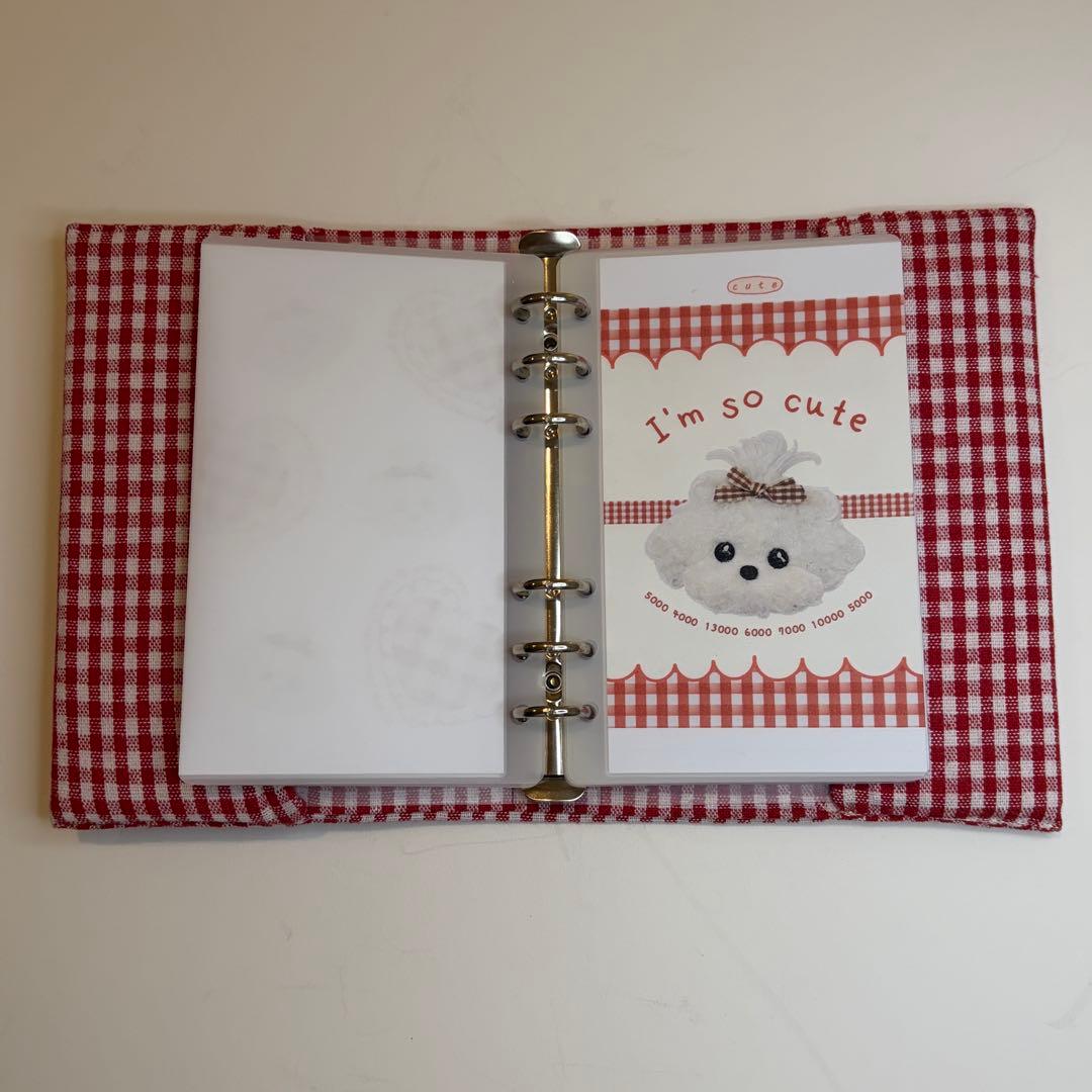 【ラスト1点】ふわふわわんちゃん　バインダーカバー　リフィルセット　A6 韓国