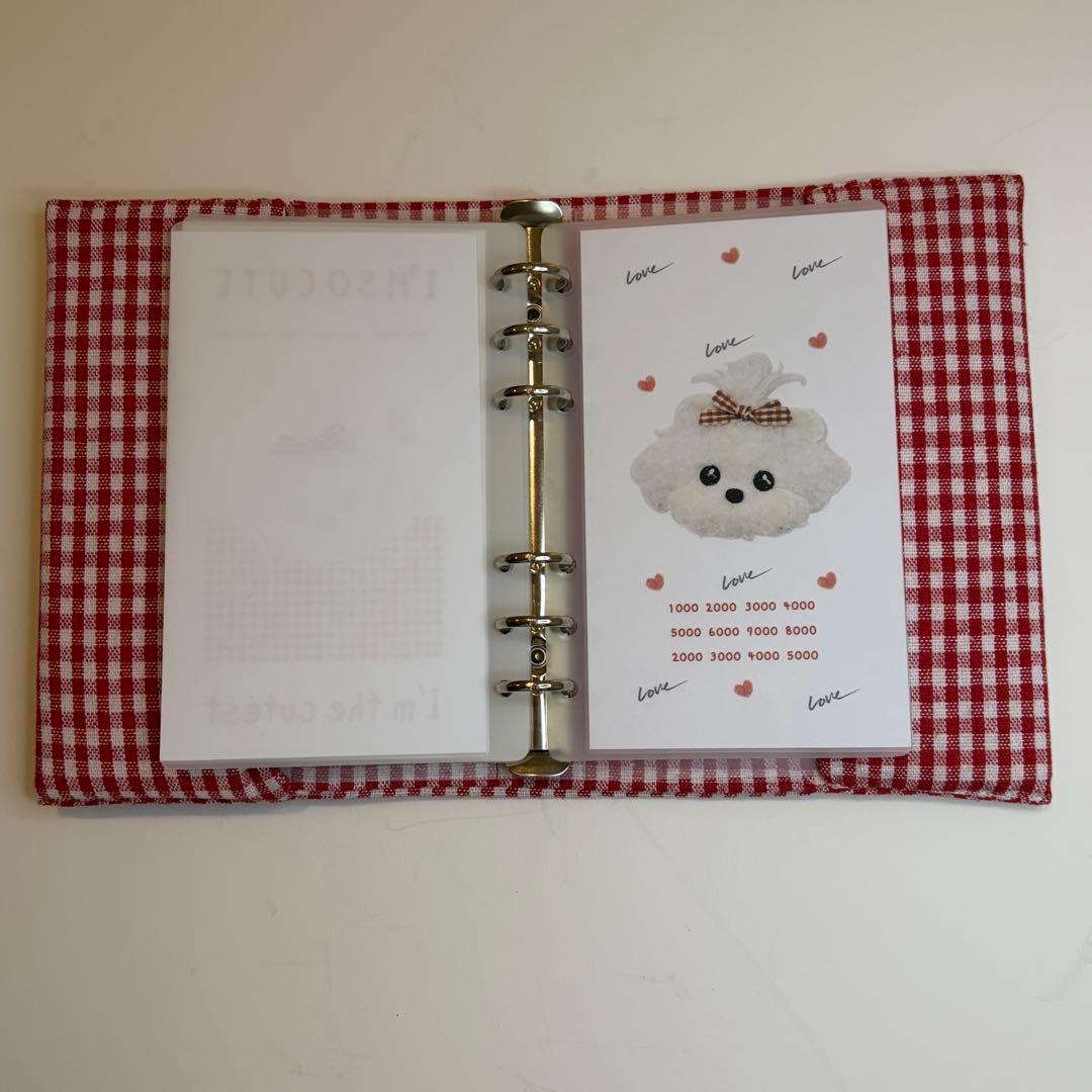 【ラスト1点】ふわふわわんちゃん　バインダーカバー　リフィルセット　A6 韓国