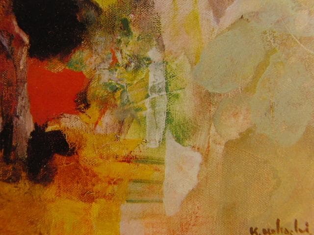 上橋薫、「朴の木若葉」、希少な額装用画集より、新品高級額装付