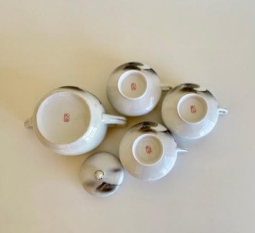 [レア！]　九谷　シュガーポット＆ティーカップ　４点セット