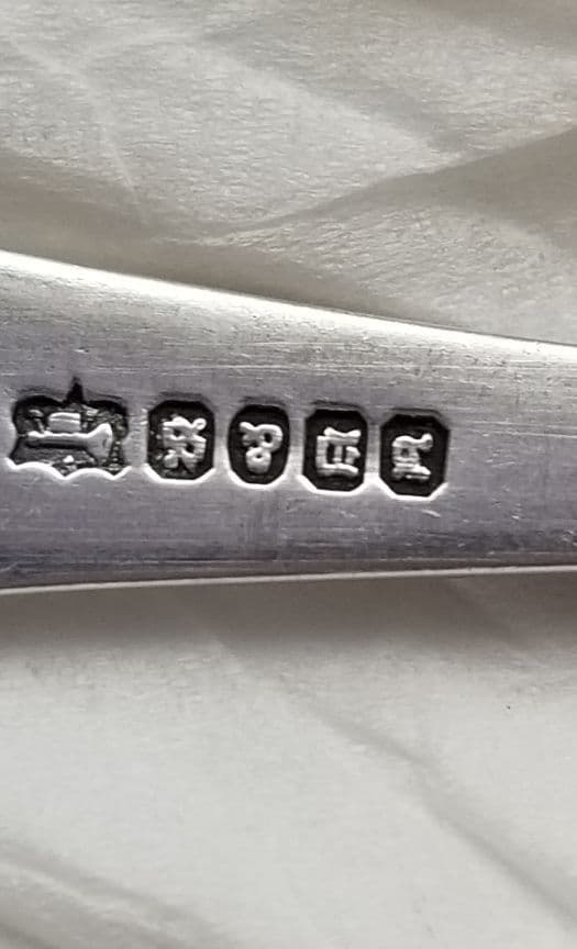 英国アンティーク❤️純銀シェルスプーン5本（ホールマーク有）