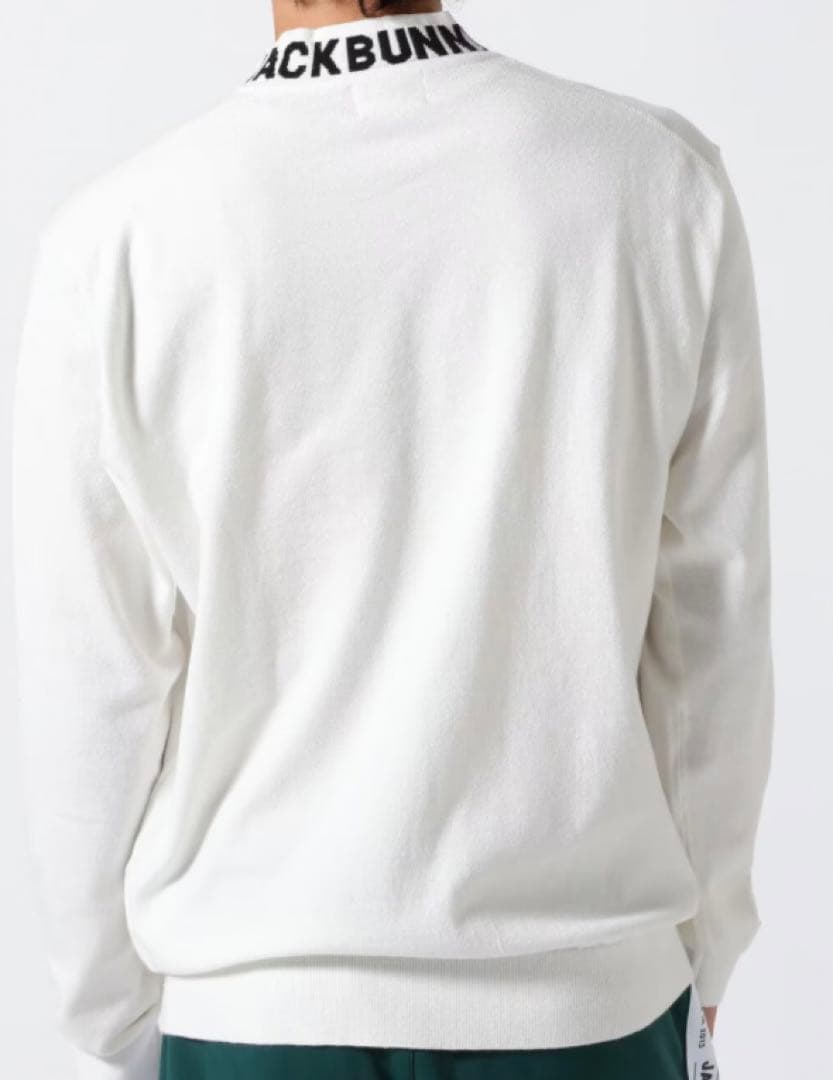 新品 パーリーゲイツ ジャックバニー ロゴハイネックニット(6)サイズLL/白