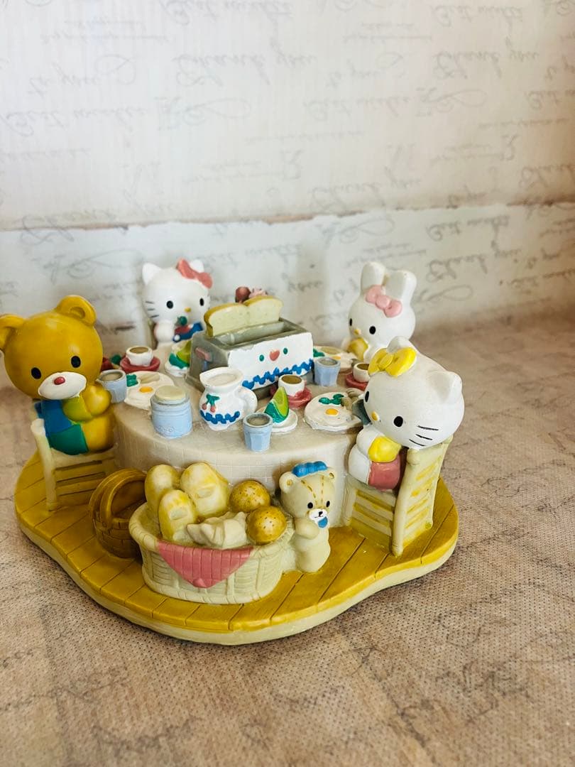 【希少】サンリオ ハローキティ みんなで朝ごはん ジオラマ風 貯金箱 レトロ
