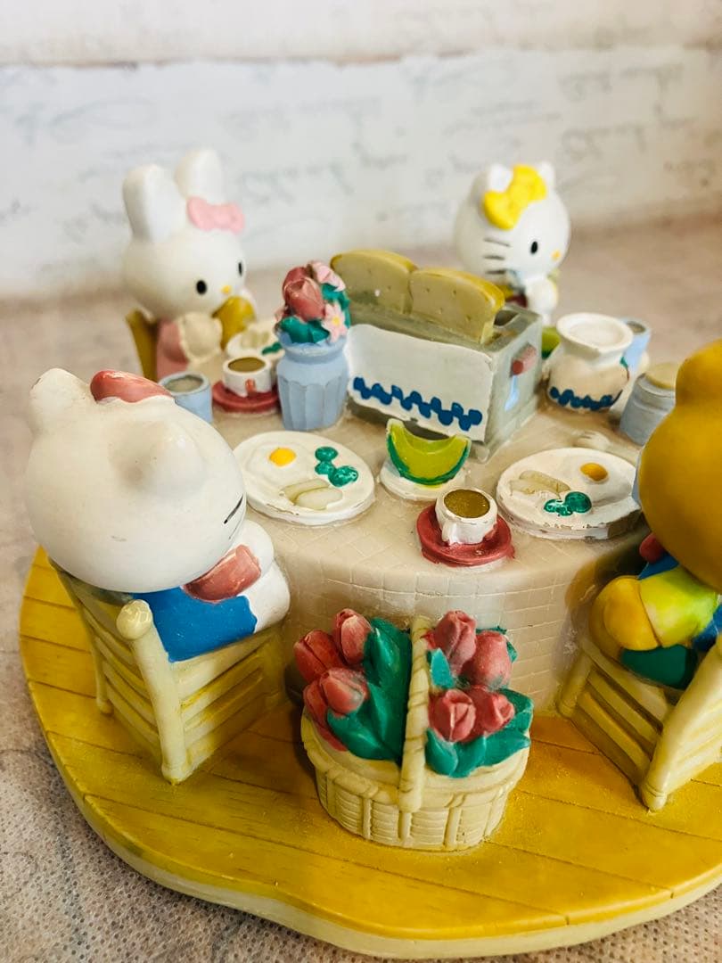 【希少】サンリオ ハローキティ みんなで朝ごはん ジオラマ風 貯金箱 レトロ