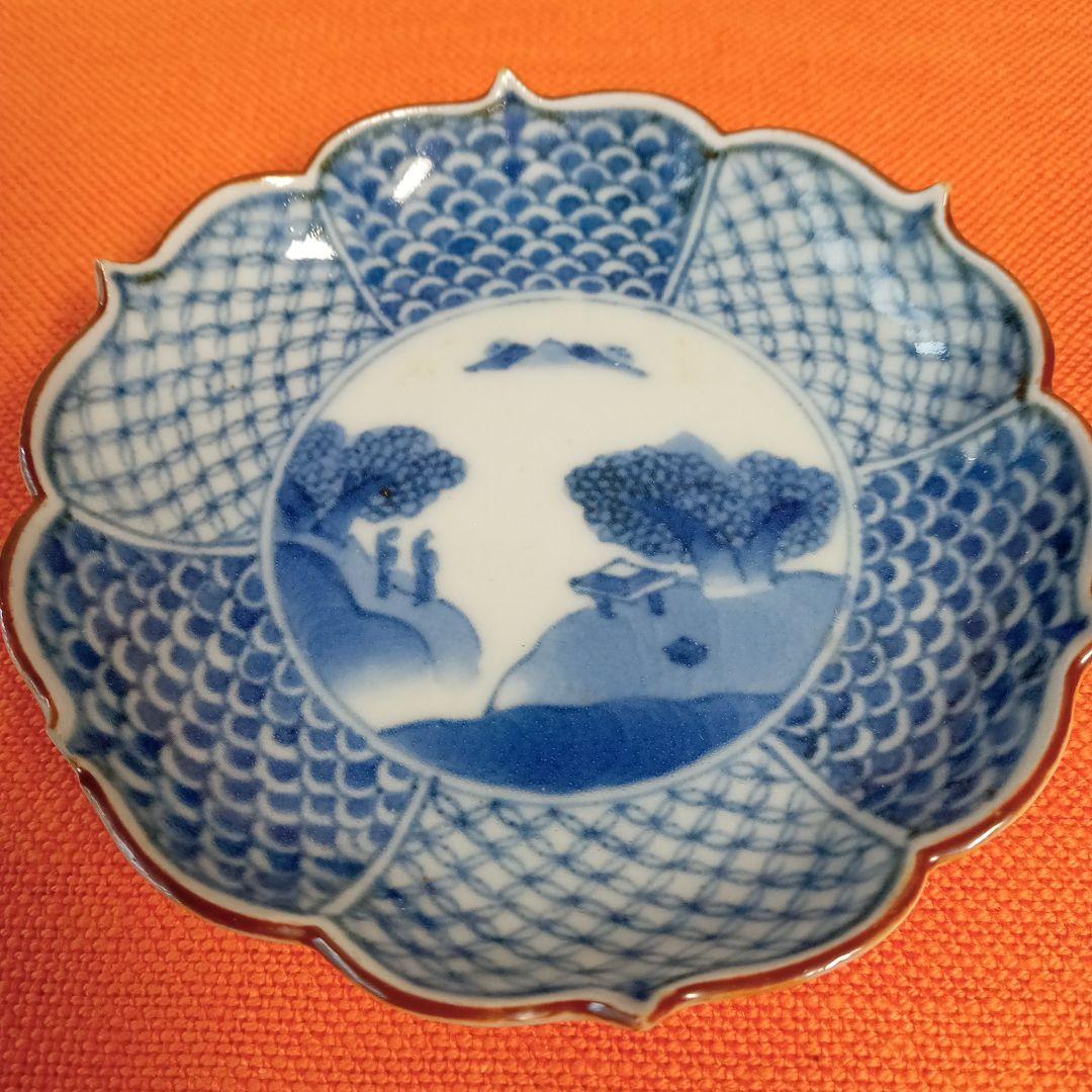 骨董品　明時代、桃山時代　古染付　染付小皿　2枚