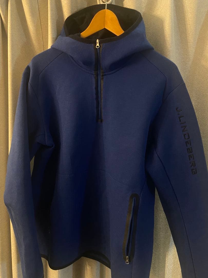 ジェイリンドバーグ　J.LINDEBERG パーカー　ハーフジップ　刺繍ロゴ　L