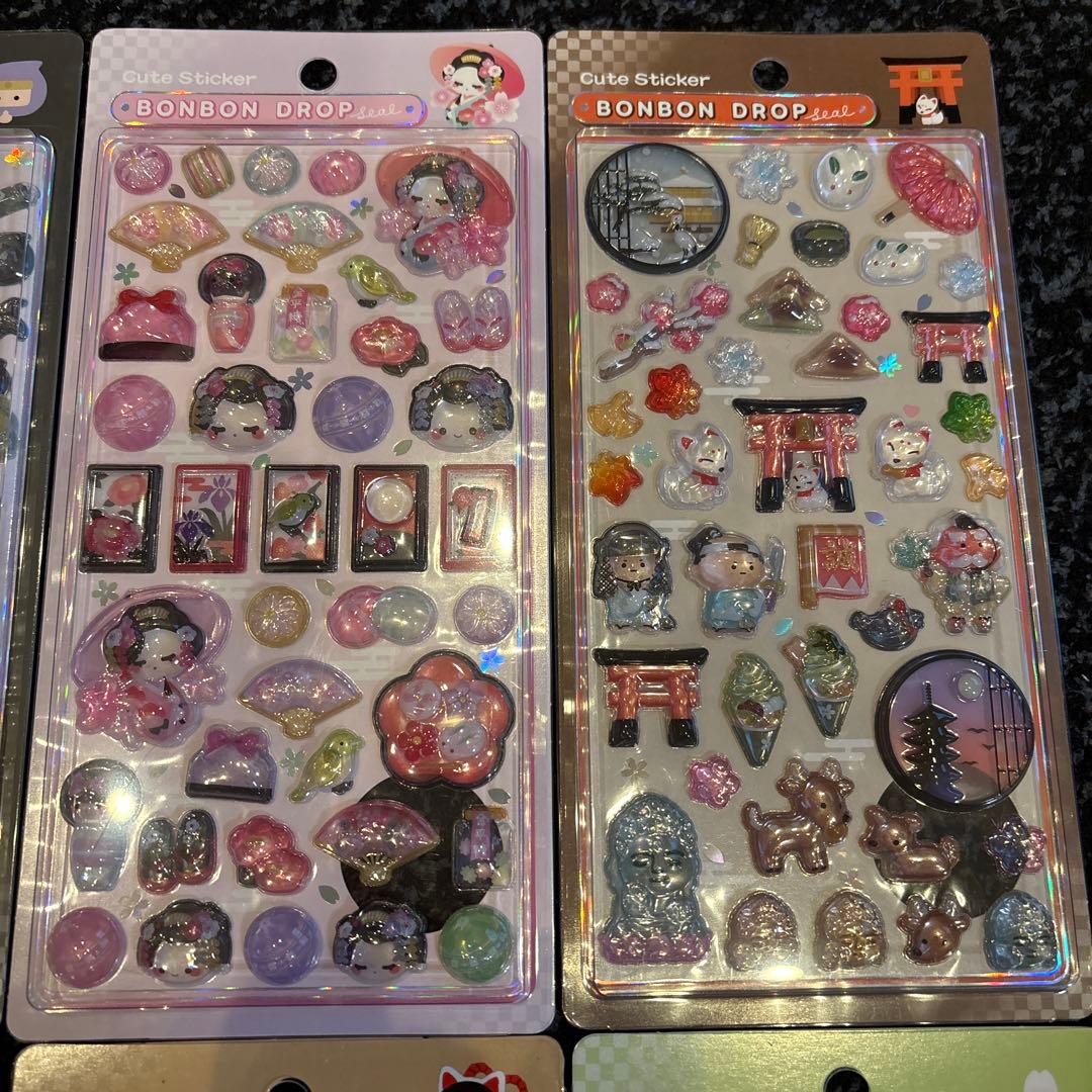 和柄ボンボンドロップシール　8種類BONBON DROP シール 8シートセット