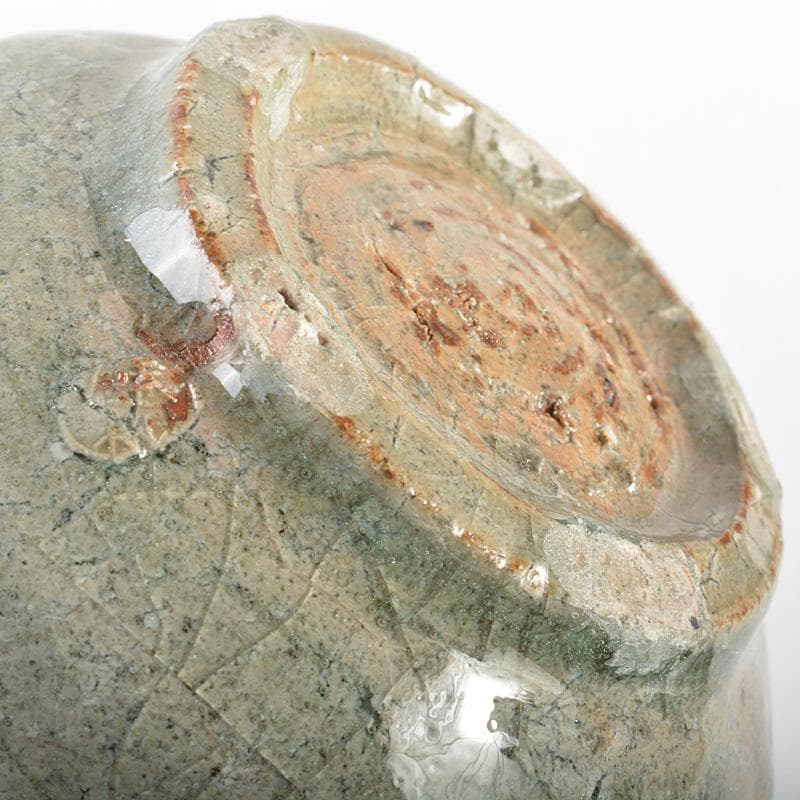 茶道具　登窯　木村盛和作　自然灰釉　茶碗　共布共箱　C　R7477