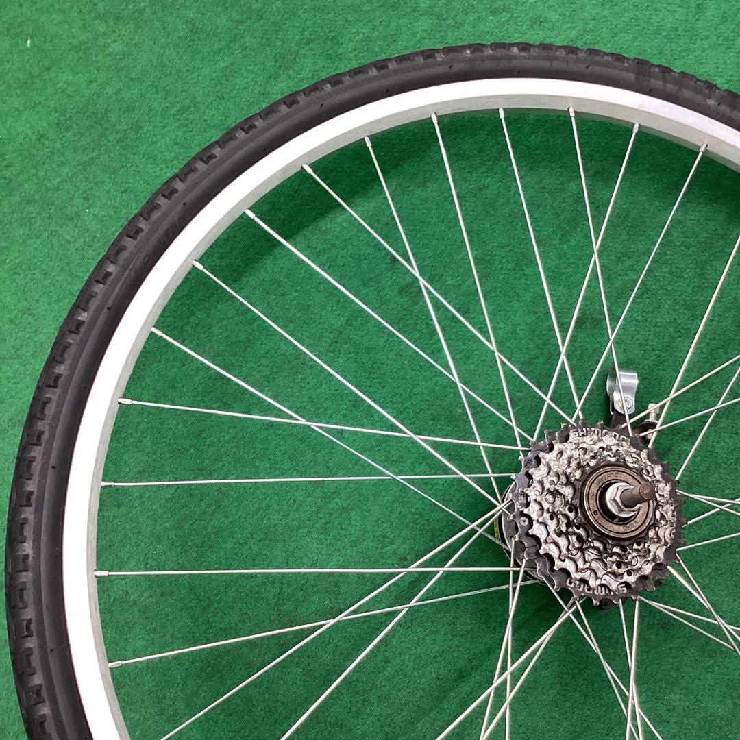 後ホイール　700x42c　外装６段　リア　ON　タイヤ付　ローラーブレーキ付