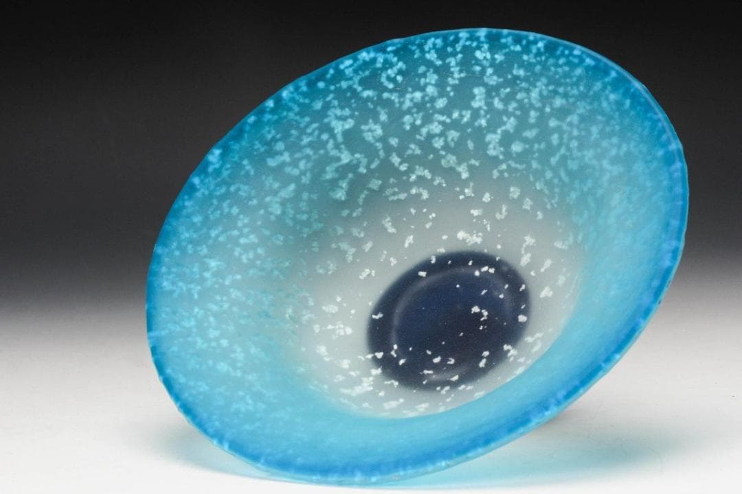 新倉晴比古　義山朝顔平茶碗　共箱有り　茶道具