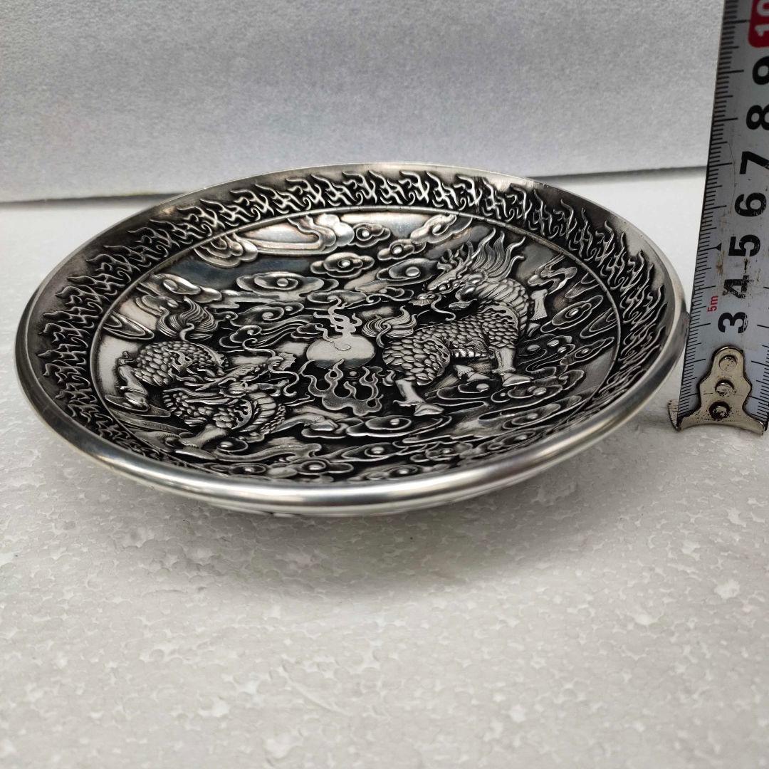 銅器 重工 彫刻 祥雲瑞獣麒麟銅盤 装飾品 工芸品 美術品 置物