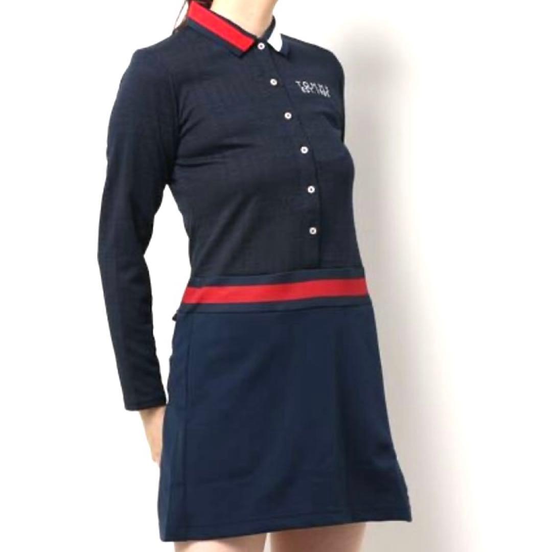 定価2万【トミーヒルフィガーゴルフ 】ゴルフウェア ワンピース ロゴ　長袖