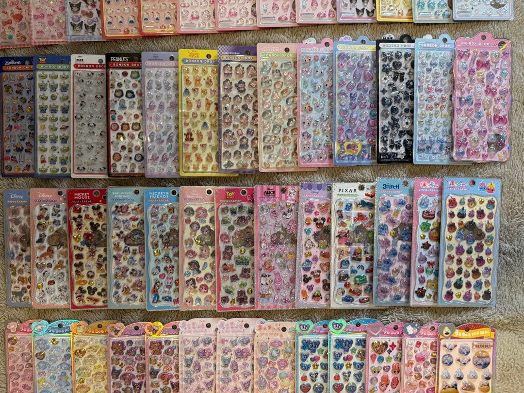 正規品ボンボンドロップシール等　たまごっち　ディズニー　しずくちゃん　計78枚