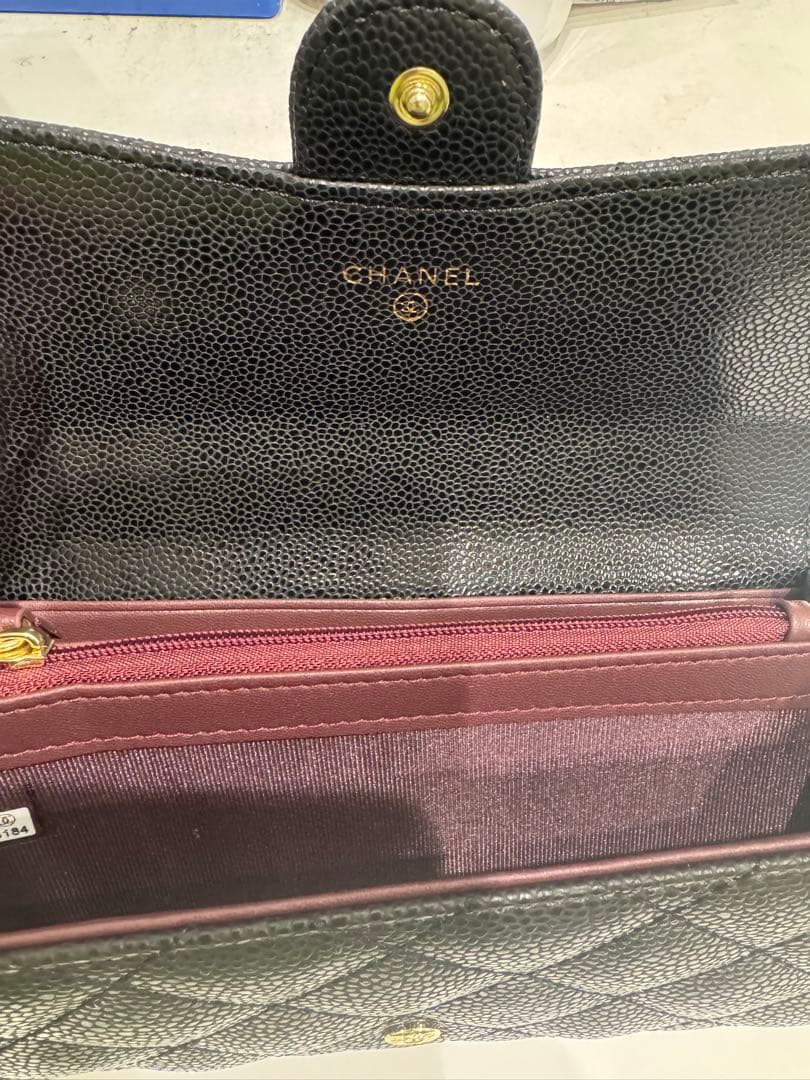 CHANELブラックレザー長財布 キルティングノベルティ商品非売品