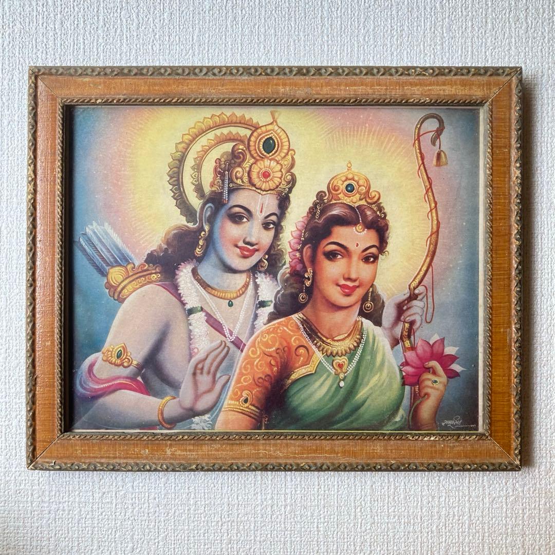 シータ　ラーマ　額縁付　　　　　　　　　　ビンテージポスター