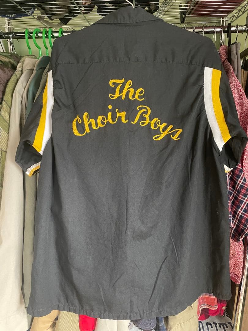 70's HILTON ヒルトン ボウリングシャツ チェーン刺繍 アメカジ