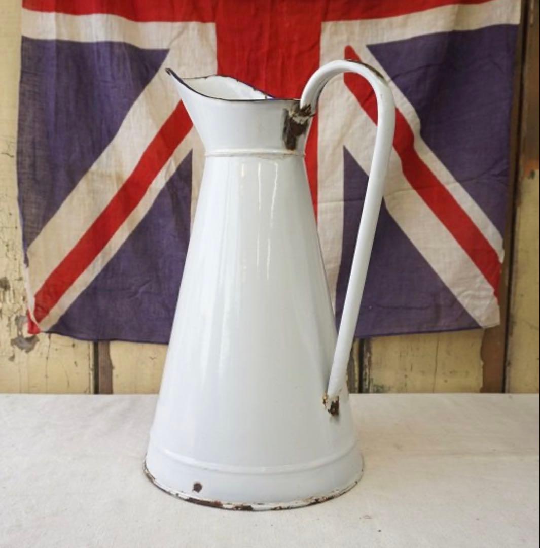 イギリス アンティーク 大きなサイズのホーロージャグ