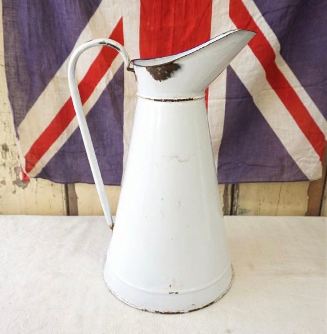 イギリス アンティーク 大きなサイズのホーロージャグ