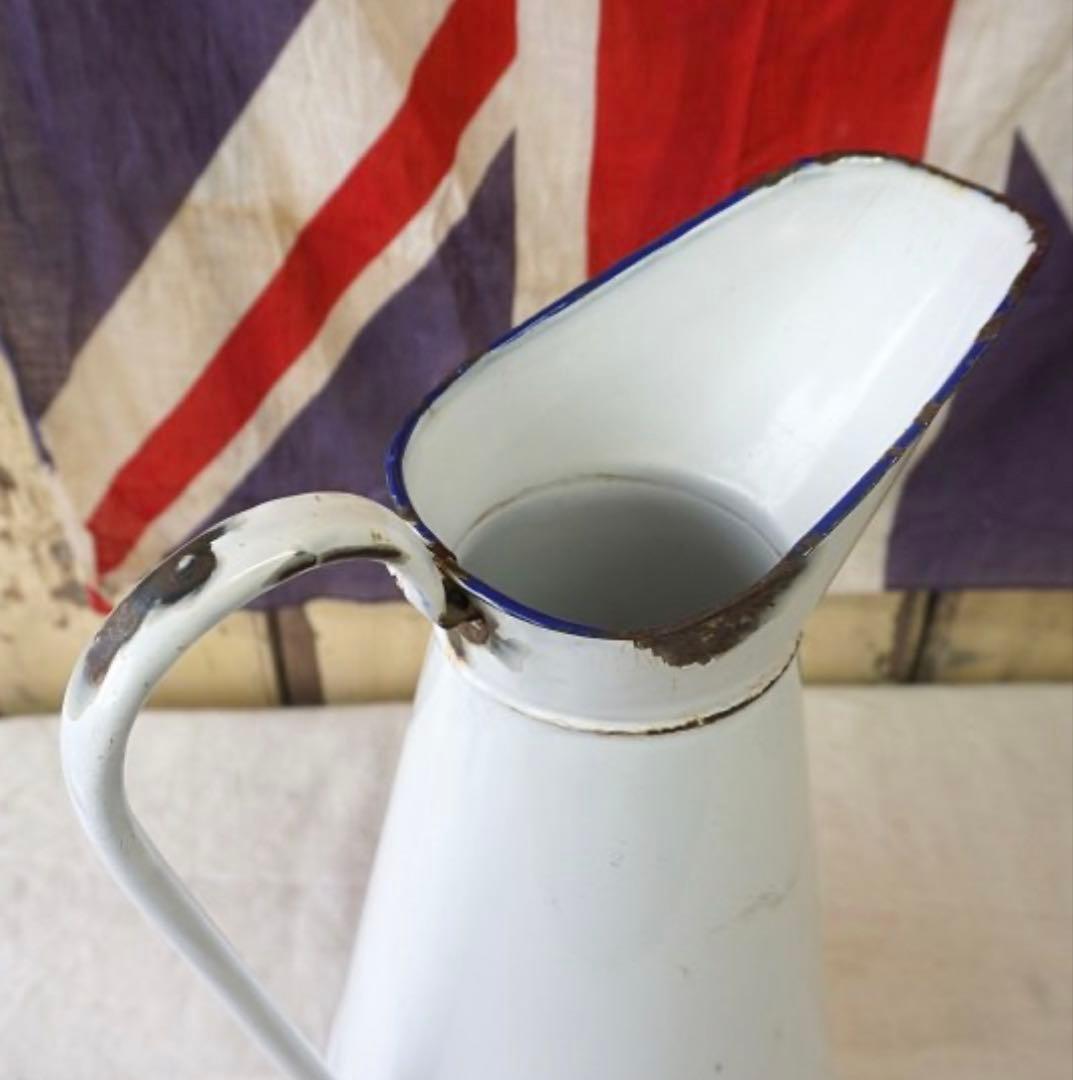 イギリス アンティーク 大きなサイズのホーロージャグ