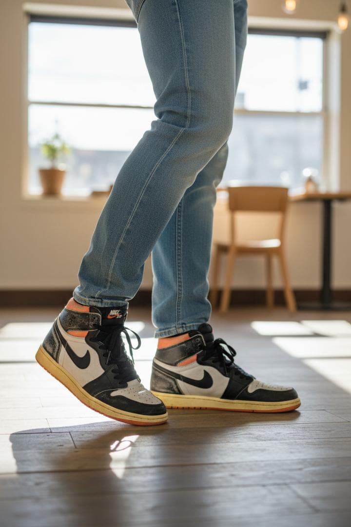 エアジョーダン1/Air Jordan1ビンテージ加工スニーカーbhkbdflA