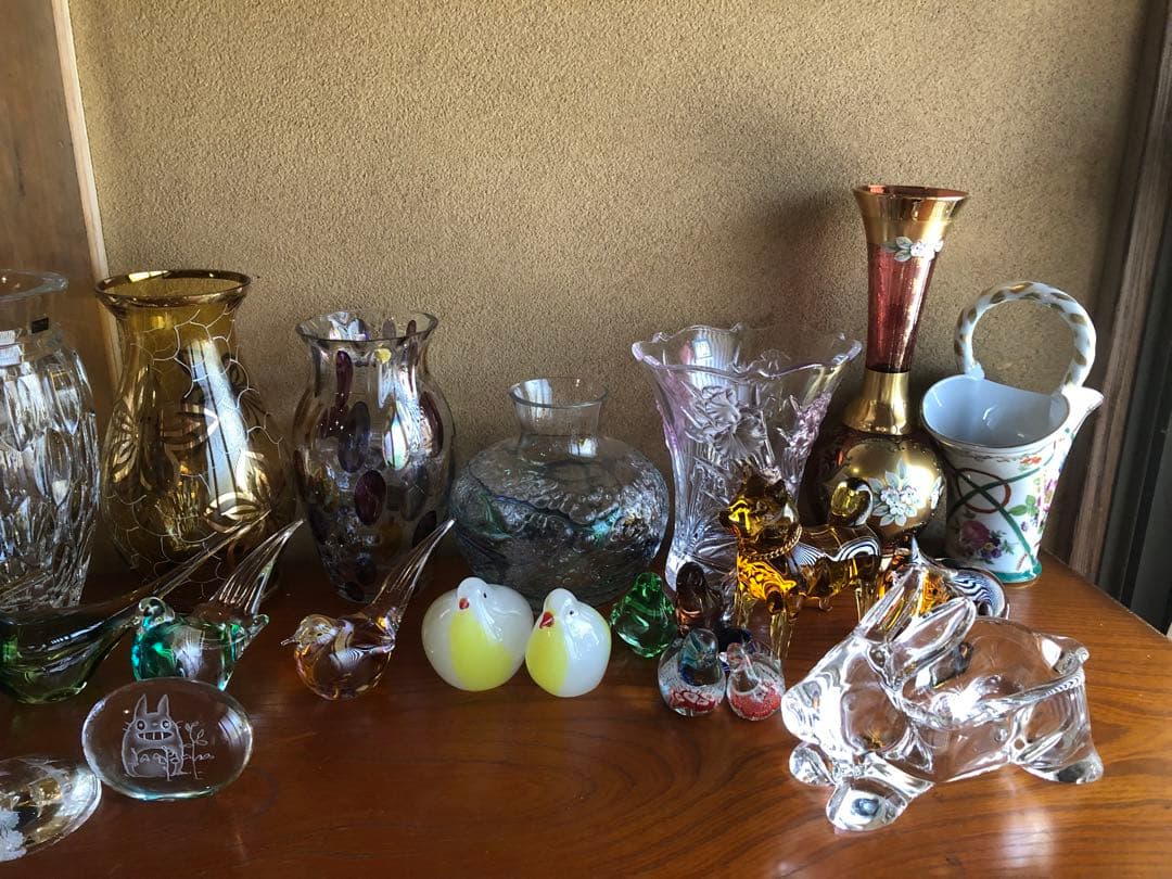 花瓶と置物　マイセン　ボヘミアグラス　ジブリ　干支　時計