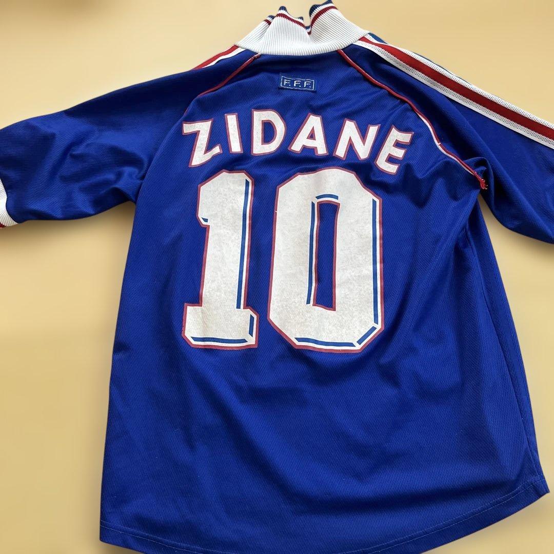 フランス代表 adidas シャツ 青　S？　ジダン