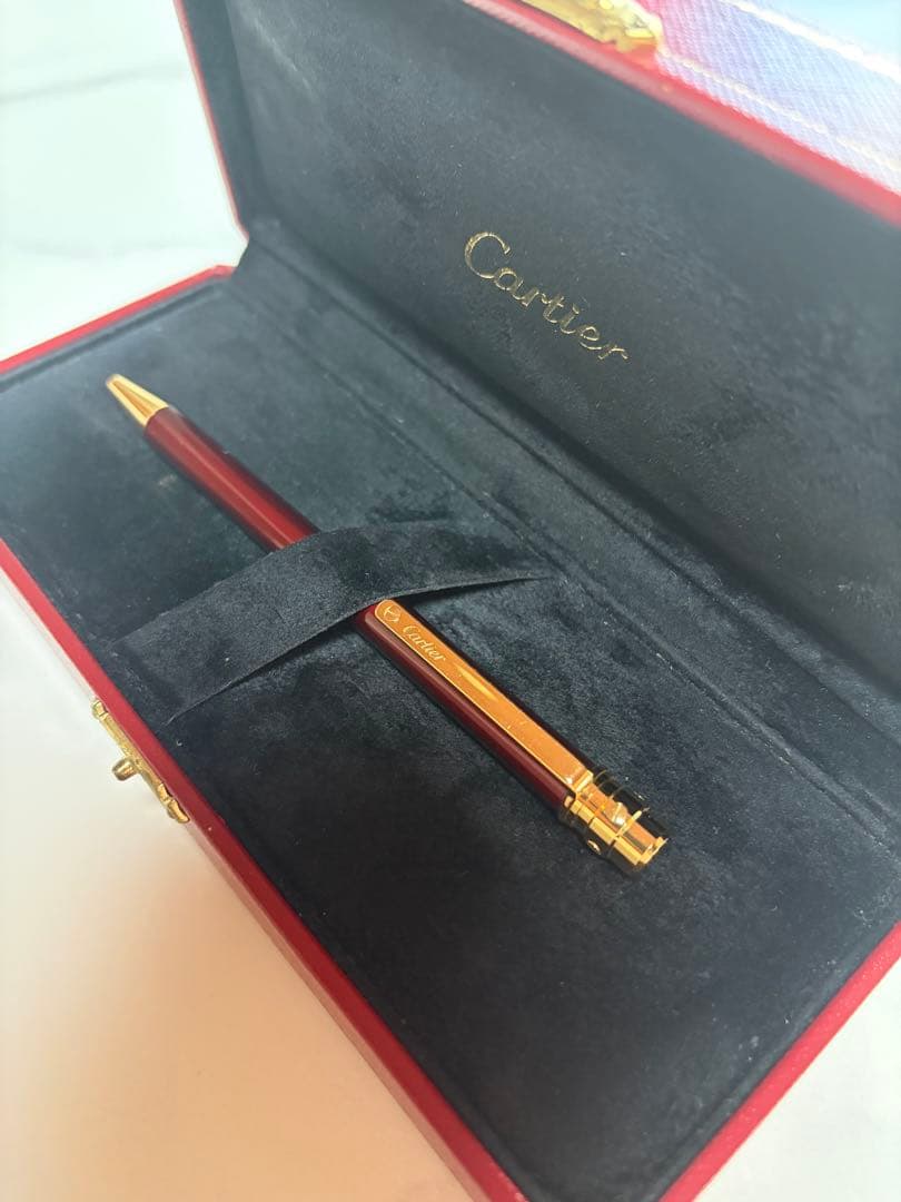 Cartier カルティエ ボールペン レッド ゴールド ボックス付き