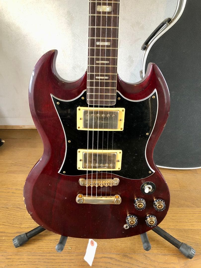 Greco エレキギター バーガンディ ハードケース付き　ワインレッド