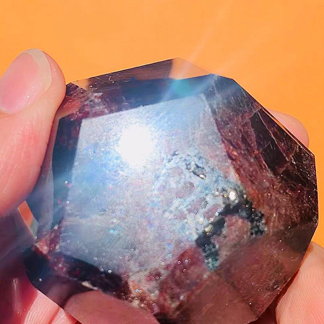 ダークレッドの12面体結晶ガーネット(Lサイズ2)ポリッシュ/置物