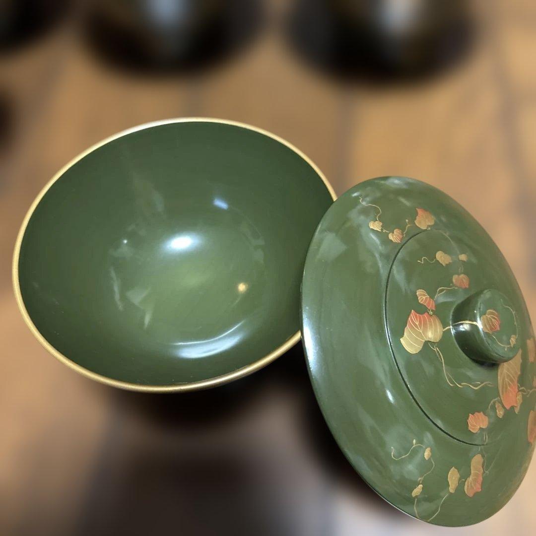 期間限最終処分特価逸品輪島アンティークお吸い物椀五客セット煮物や向付上品オシャレ