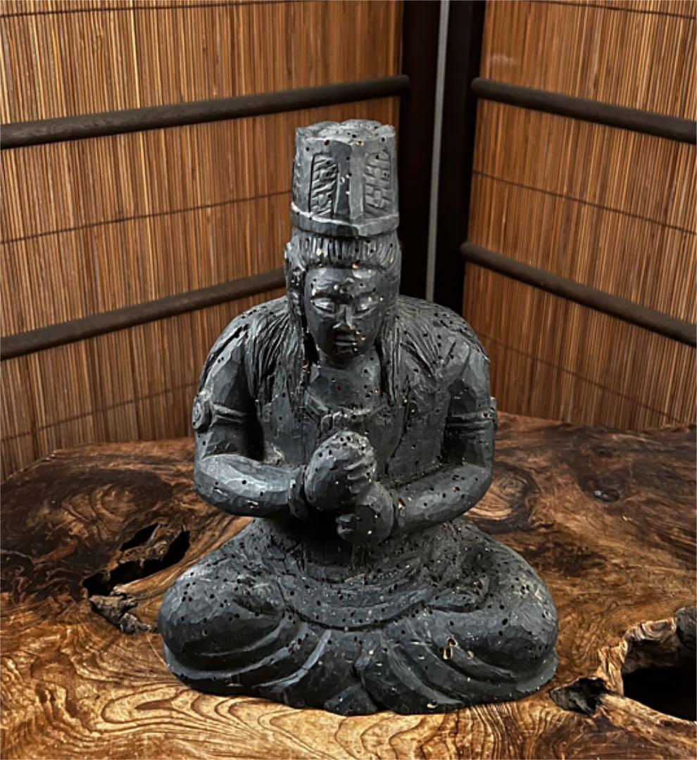 仏教美術 在銘 木製 一刀彫り 時代 大日如来像 仏像