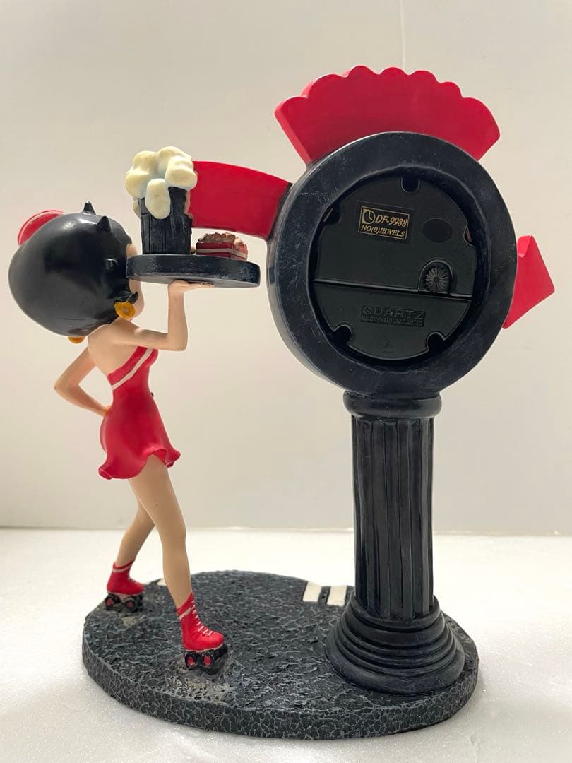 希少‼️レトロ　ベティ•ブープ　ハンバーガー定員　時計付き置物　2003年製