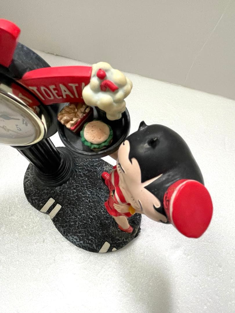 希少‼️レトロ　ベティ•ブープ　ハンバーガー定員　時計付き置物　2003年製