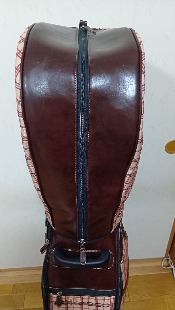 kasco キャスコ キャディバッグ キャスター付 チェック柄 ブラウン