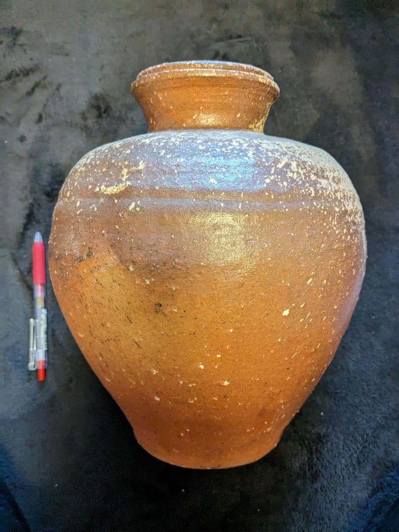 【伊賀】古伊賀壷、緑釉