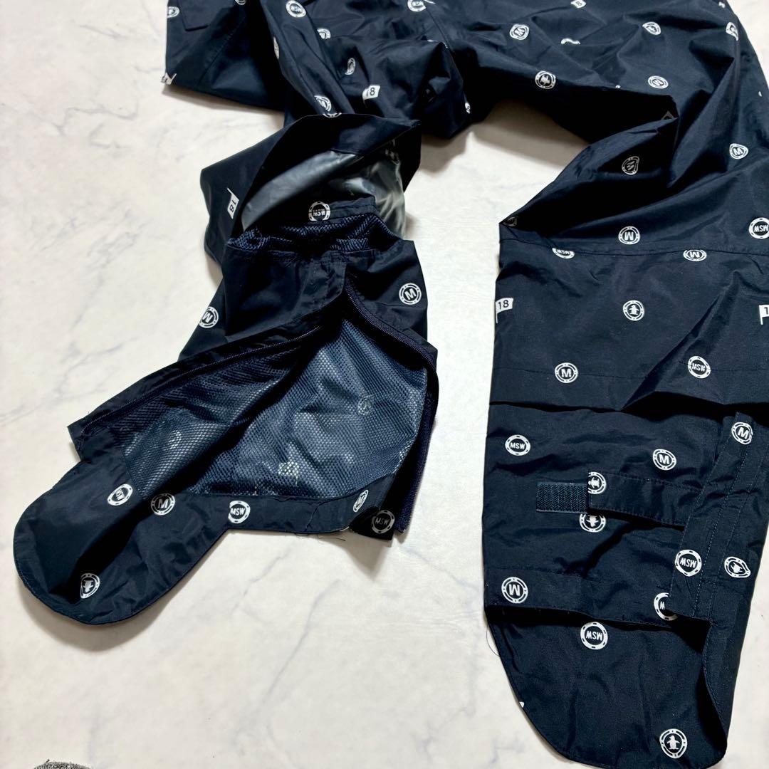 4way✨マンシングウェア レインスーツ ゴルフ セットアップ 総柄 紺色 XL