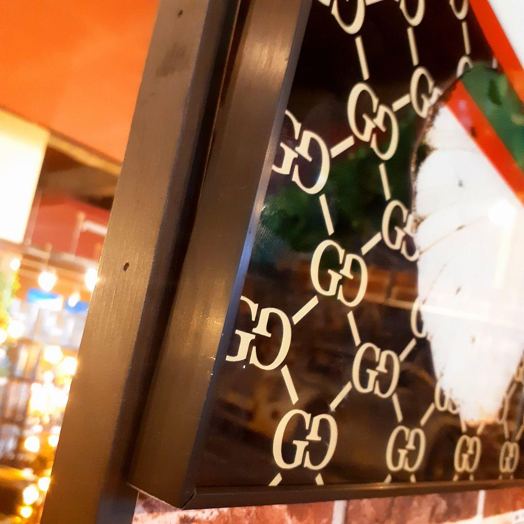 輸入雑貨　ミラーアートパネル『GUCCI』グッチ　特殊強化ガラス仕様　200cm