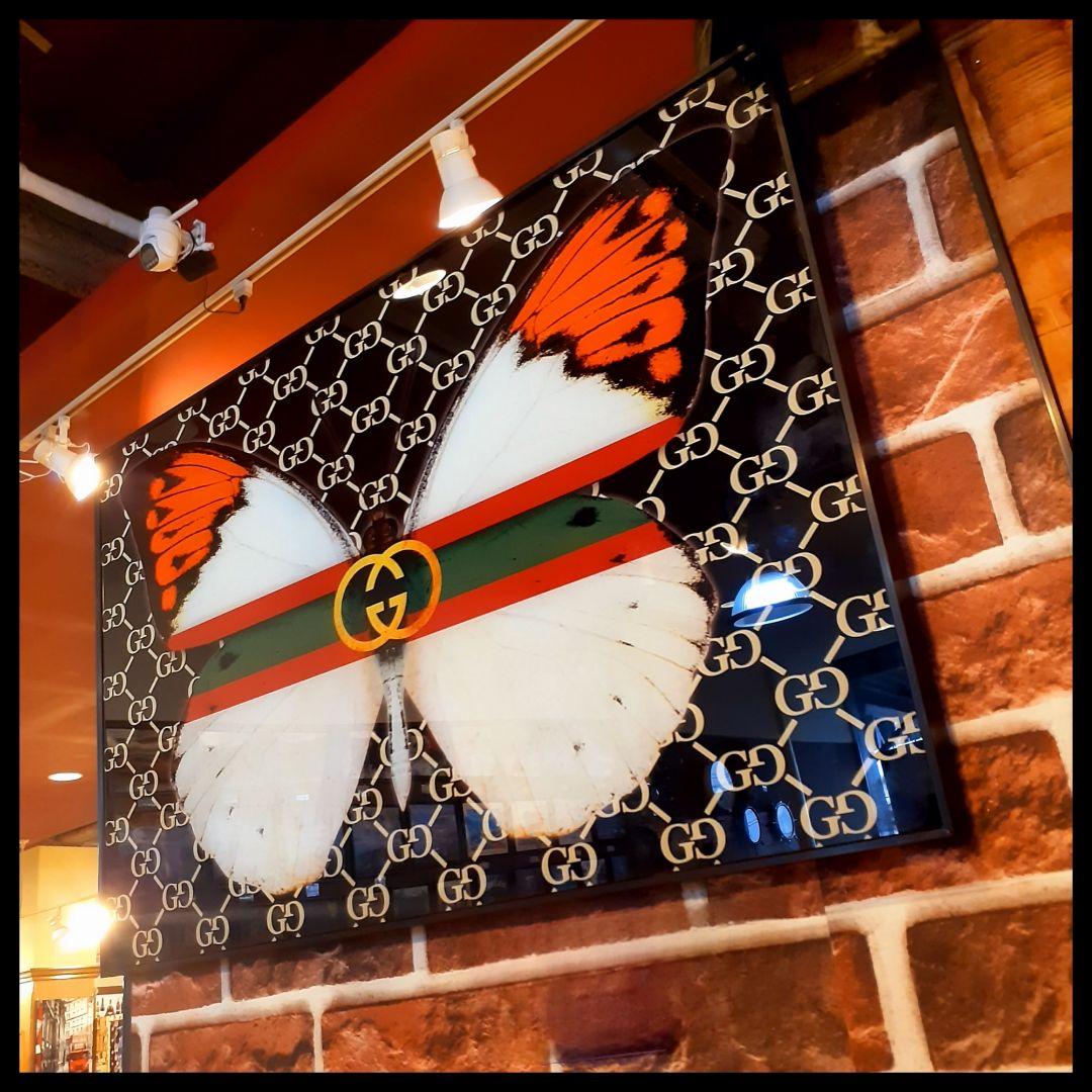 輸入雑貨　ミラーアートパネル『GUCCI』グッチ　特殊強化ガラス仕様　200cm