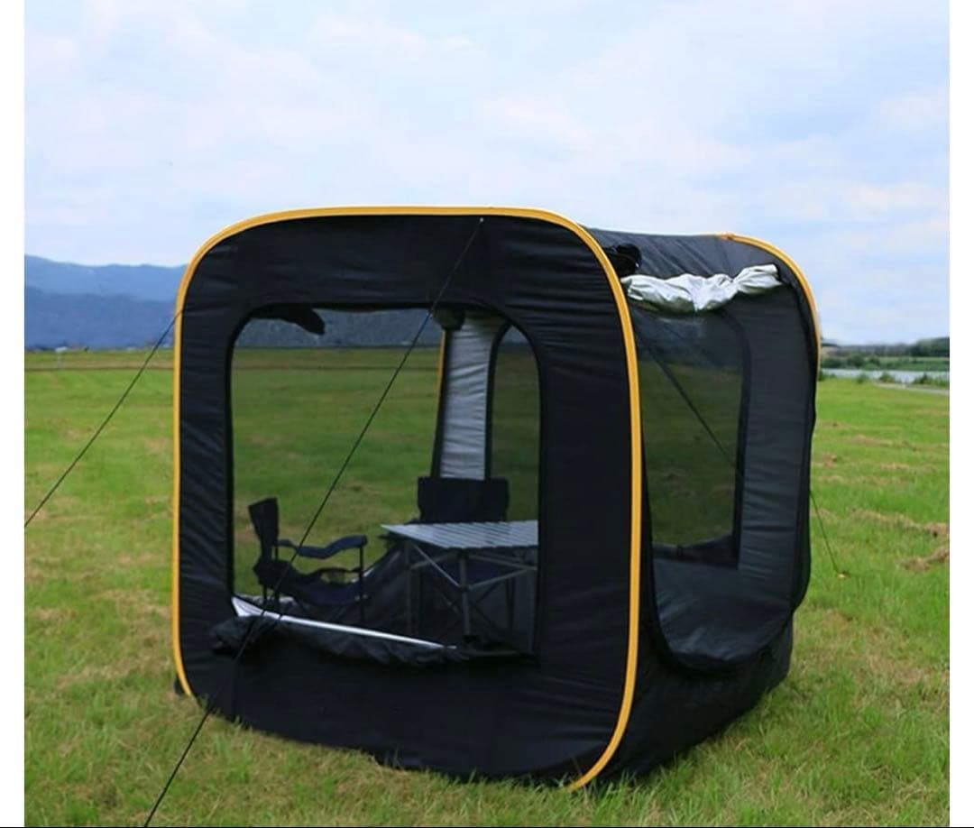 MOGIC キャンプテント 黒 メッシュ窓付き